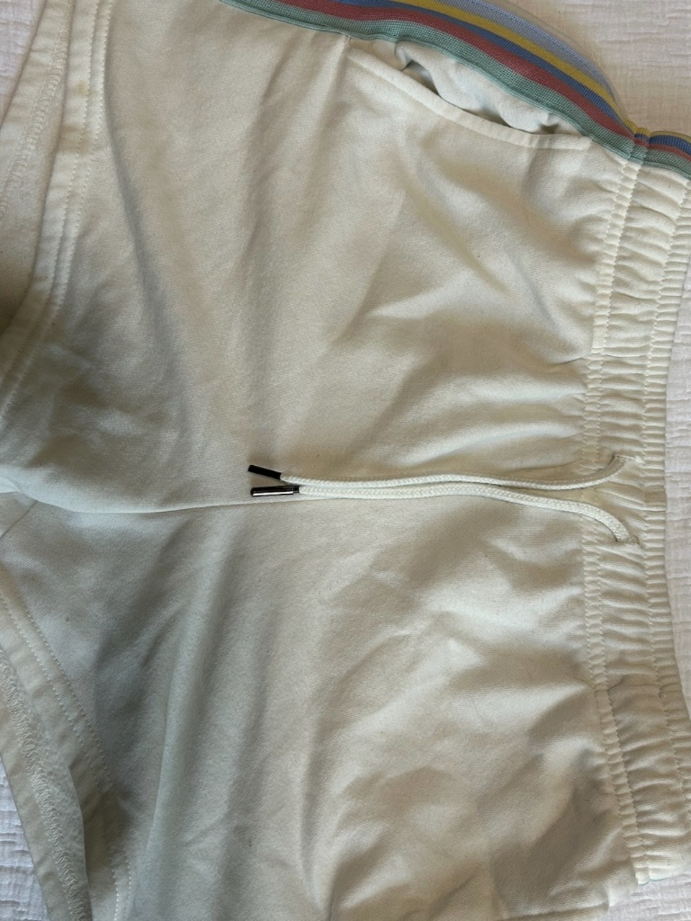 Olive + Oak Lounge Shorts (white w/colorful strips on side)